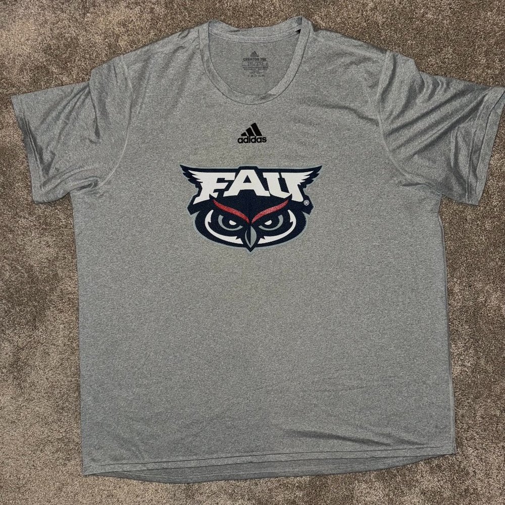 Adidas Florida Atlantic (FAU) FAU Owl Logo Grey T-Shirt XXL